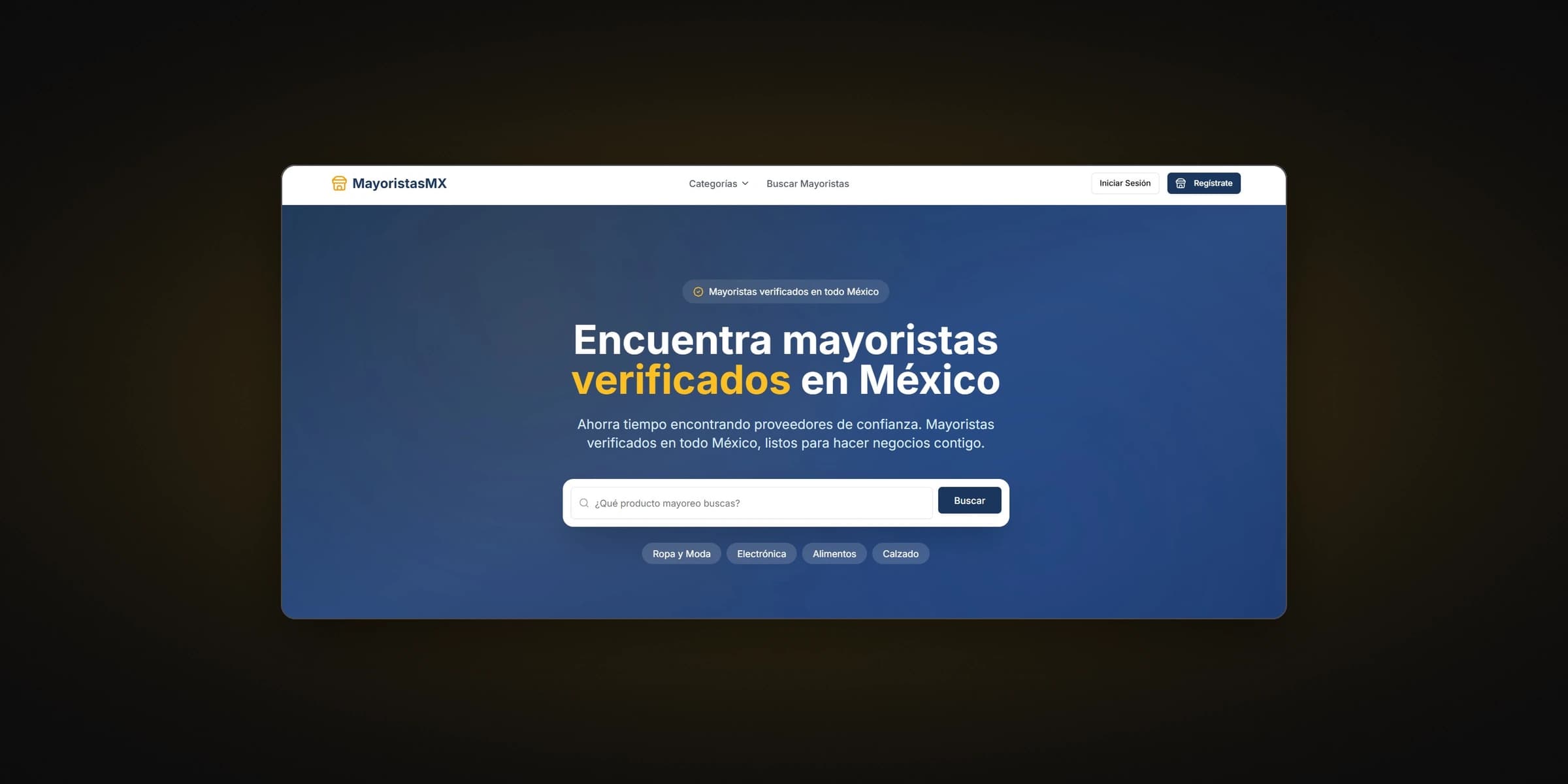 Captura del marketplace MayoristasMX